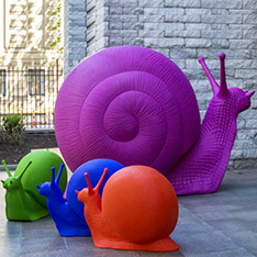Colorful garden decoration resin snail sculpture